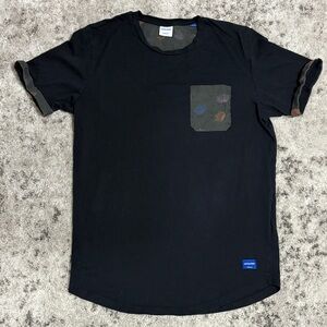 Jack & Jones Black Tee with Camouflage Accents